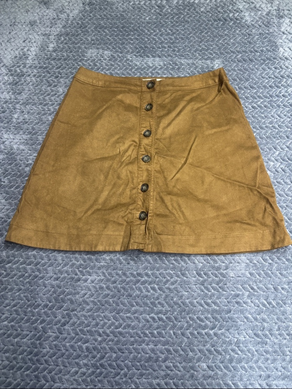 Abercrombie & Fitch Button-Front A-Line Skirt in Camel Brown